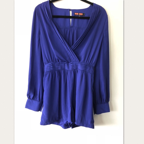 Love Tree Long Sleeve Cobalt Blue Romper Sz Large - Picture 2 of 5